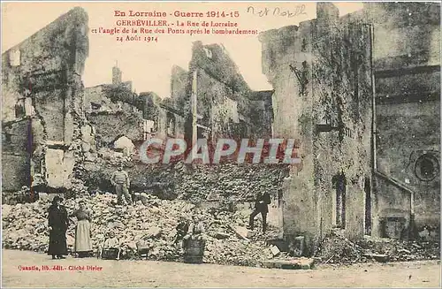 Cartes postales En Lorraine Guerre 1914 15 Gerbeviller La Rue de Lorraine et l'Angle de la Rue des Ponts apres l