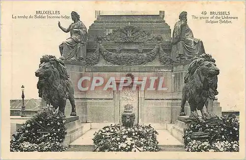 Cartes postales Bruxelles La Tombe du Soldat Inconnu belge Lion