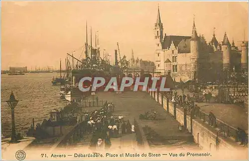 Ansichtskarte AK Anvers Debarcadere Place et Musee du Steen Vue du Promenoir Bateau