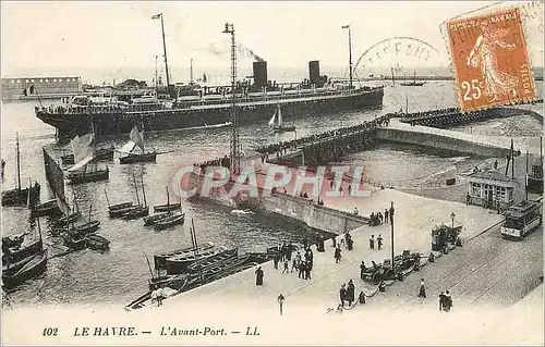 Cartes postales Le Havre L'Avant Port Bateau Tramway