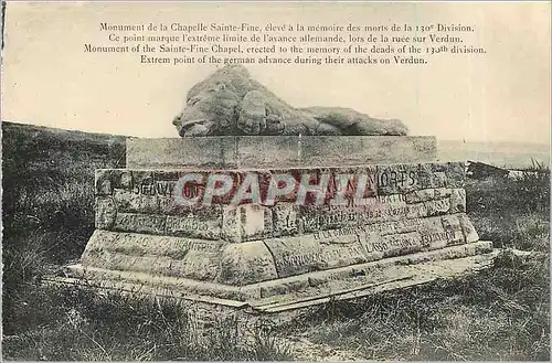 Ansichtskarte AK Monument de la Chapelle Sainte Fine eleve a la memoire des morts de la 130 Division Lion