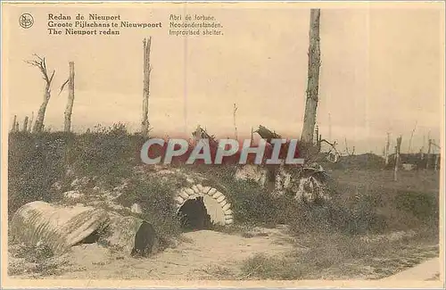 Cartes postales Redan de Nieuport Abri de fortune Militaria