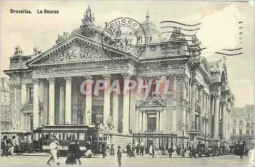 Ansichtskarte AK Bruxelles La Bourse Tramway