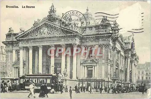 Cartes postales Bruxelles La Bourse Tramway