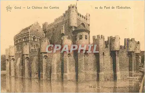 Cartes postales Gand Le Chateau des Comtes vu du Pont de l'Execution