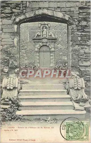 Cartes postales Gand - Ruines de l'Abbaye de St-Bavon XII