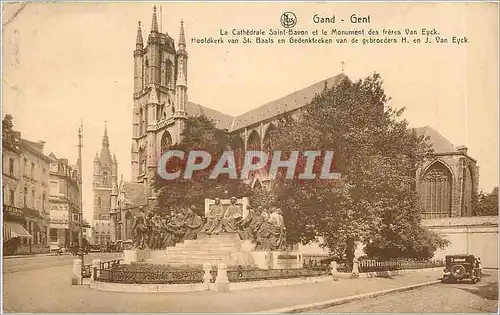 Cartes postales Gand  La Cathedrale Saint-Bavon et le Monument des Freres Van Epck