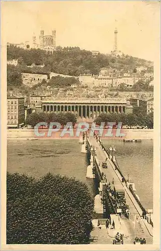 Ansichtskarte AK Lyon La colline de Fourviere le Pont et le Palais de Justice