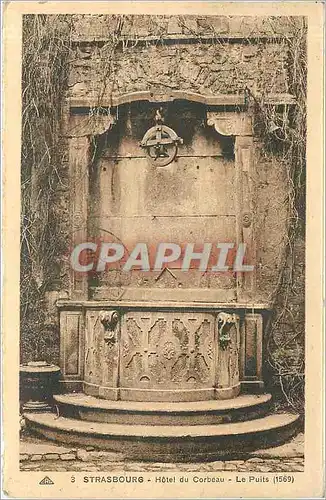Cartes postales Strasbourg - Hotel du Corbeau - Le Puits