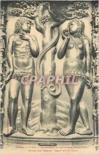 Cartes postales Auch - Cathedrale Sainte-Marie - Detail des Stalles - Adam et Eve
