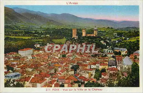 Cartes postales Foix - Vue sur la Ville et le Ch�teau