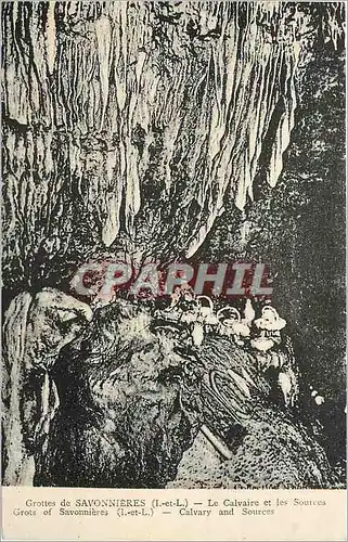 Cartes postales Grottes de Savonnieres - Le Calvaire et les Sources