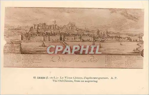 Ansichtskarte AK Chinon - Le Vieux Chinon d'apres une Gravure