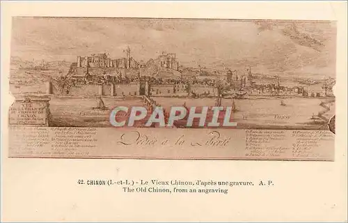Cartes postales Chinon - Le Vieux Chinon d'apres une Gravure