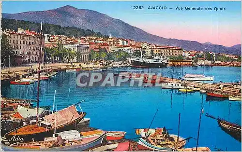Cartes postales Ajaccio - Vue Generale des Quais Bateaux