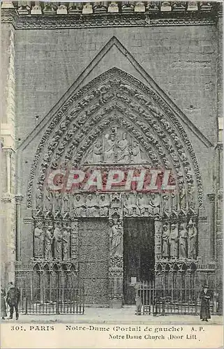 Cartes postales Paris - Notre-Dame Portail de gauche