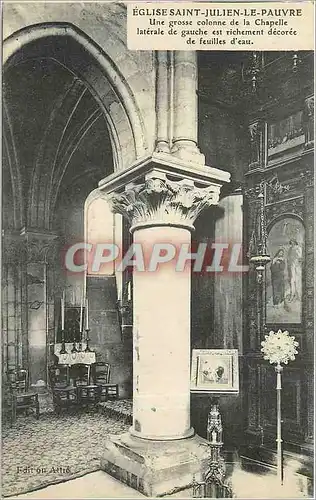 Cartes postales Paris - Eglise-Saint-Julien le Pauvre une Grosse Colonne de la Chapelle