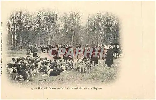 Cartes postales Foret de Fontainebleau -  Chasse � Courre - Le Rapport Chiens Chien Chasseurs