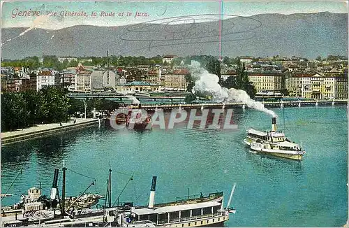 Cartes postales Geneve - La Rade et Le Jura Bateaux