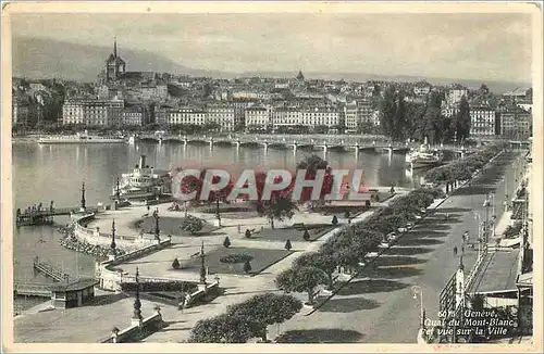 Cartes postales Geneve  Quai du Mont-Blanc et vue sur la Ville