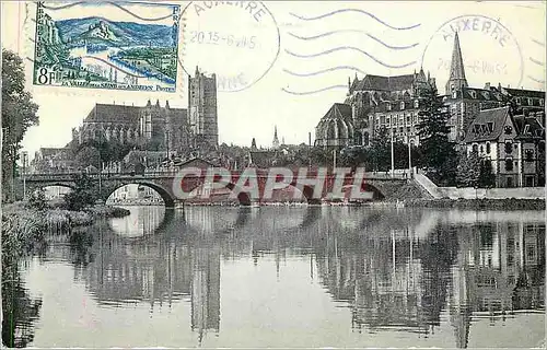 Cartes postales moderne Auxerre - Bords de l'Yonne la Cathedrale et l'Eglise St-Germain
