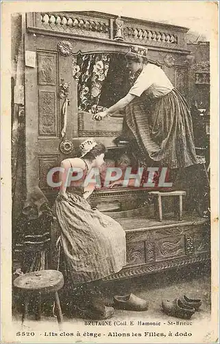 Cartes postales Bretagne - Lits � etage - Allons les filles  � dodo