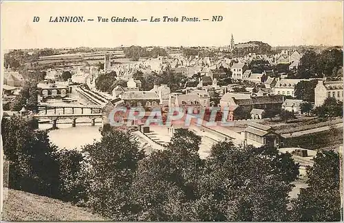 Ansichtskarte AK Lannion - Vue Generale - Les trois Ponts