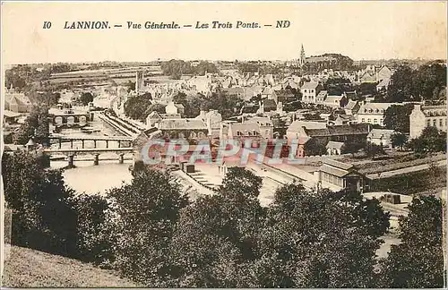 Cartes postales Lannion - Vue Generale - Les trois Ponts