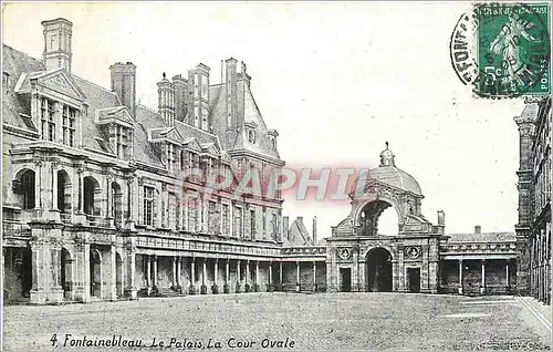 Ansichtskarte AK Palais de Fontainebleau -  la Cour Ovale