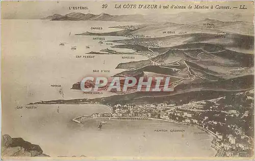 Ansichtskarte AK La Cote d'Azur � vol d'oiseau de Menton � Cannes