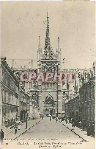 Cartes postales Amiens - La Cathedrale  Portail de la Vierge doree sortie de l'Eglise
