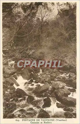 Cartes postales Fontaine de Vaucluse Cascade et Rochers