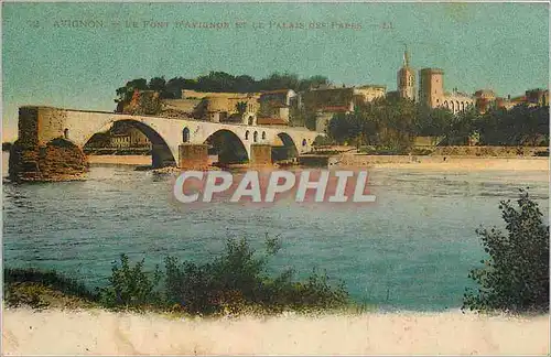 Cartes postales Avignon - Le Pont d'Avignon et Le Palais des Papes