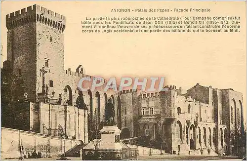 Cartes postales Avignon - Palais des Papes   Fa�ade Principale