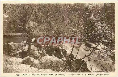 Cartes postales Fontaine de Vaucluse - Naissance de la Source hautes eaux