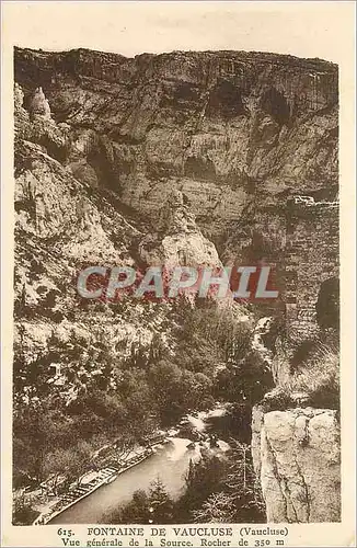 Cartes postales Fontaine de Vaucluse - Vue generale de la Source Rocher de 350m