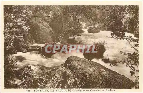 Cartes postales Fontaine de Vaucluse - Cascades et Rochers