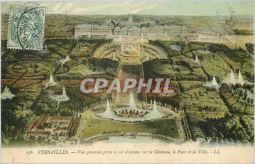 Ansichtskarte AK Versailles - Vue generale prise � vol d'oiseau  le Parc et la Ville