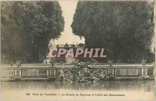 Cartes postales Parc de Versailles - Le Bassin de Neptune et l'Allee des Marmousets