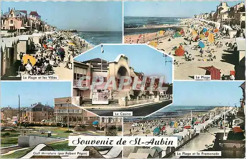 Cartes postales moderne Saint-Aubin-sur-Mer  souvenir La plage et les souvenirs Golf