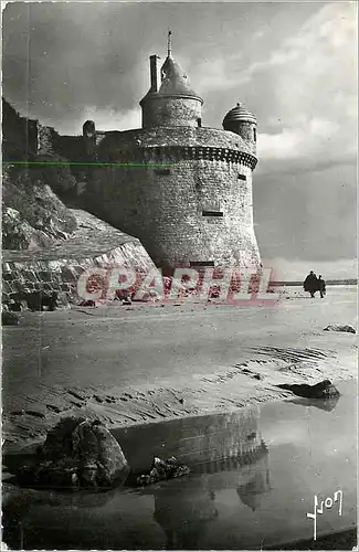 Moderne Karte Le Mont St-Michel � maree basse  -  Promenade autour des Remparts