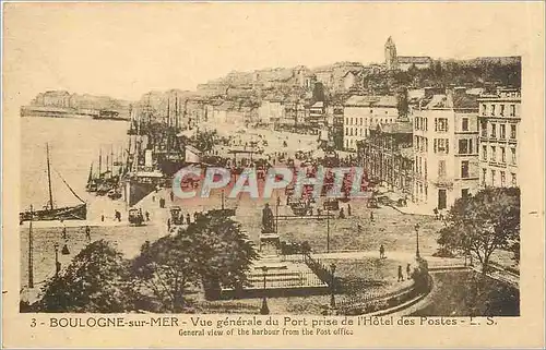 Cartes postales Boulogne-sur-Mer  -  Vue generale du Port prise de l'Hotel des Postes