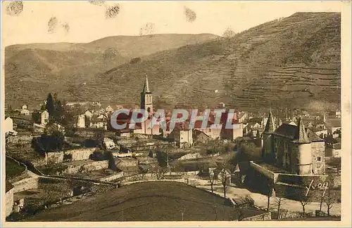 Cartes postales Les Gorges du Tarn  -  Florac Vue generale sur le Ch�teau et l'Eglise
