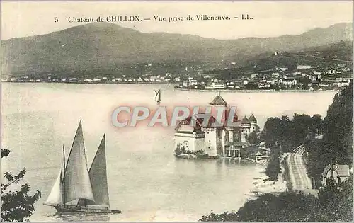 Ansichtskarte AK Ch�teau de Chillon Vue prise Villeneuve