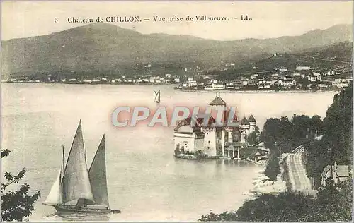 Ansichtskarte AK Ch�teau de Chillon Vue prise Villeneuve