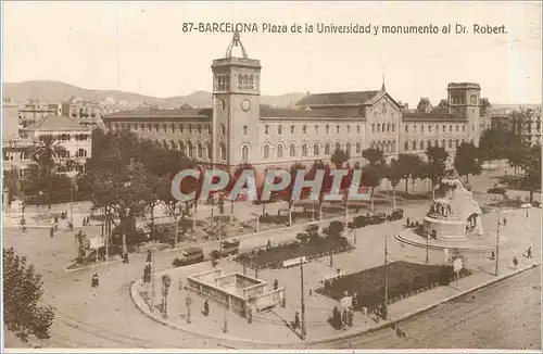 Cartes postales Barcelona Plaza de la universidad y monumento al Dr Robert