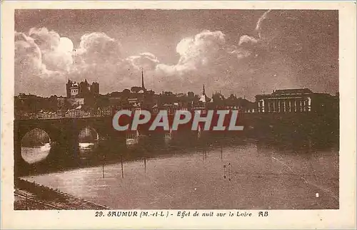 Cartes postales Saumur Effet de nuit sur la Loire