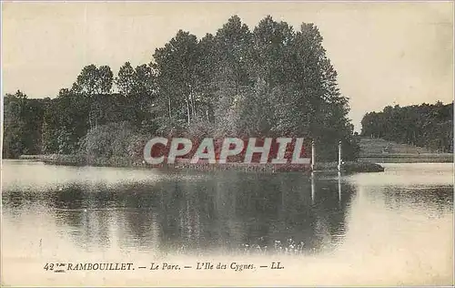 Cartes postales Rambouillet - le parc - l'ile des cygnes