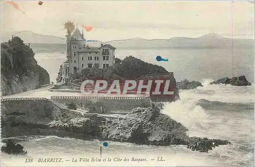 Cartes postales Biarritz - la villa Belsa et la Cote des Basques