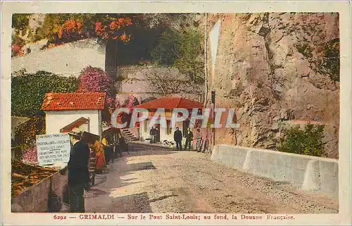 Cartes postales Grimaldi - sur le pont Saint-Louis au fond la douane fran�aise